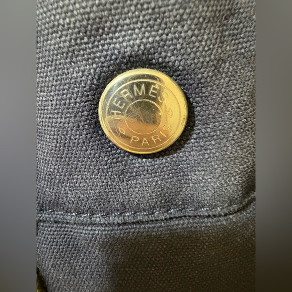 Hermes Navy Canvas Tote - Picture 4 of 11